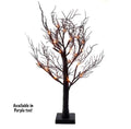 LED Orange or Purple Glittered Tabletop Tree