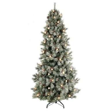 Frosted Jade Mountain Slim Christmas Tree