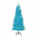 Blue Iridescent Tinsel LED Slim Tree 6′